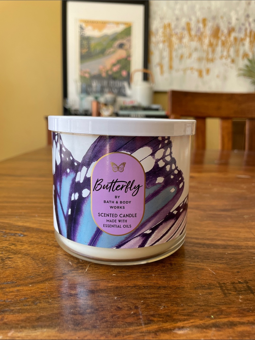 NWT Bath & Body Works BUTTERFLY 3-wick Candle B&BW
